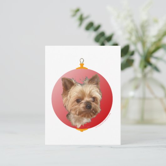 Yorkshire Terrier Kerstmis Feestdagenkaart (Staand voorkant)