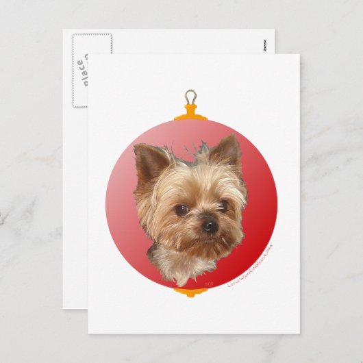 Yorkshire Terrier Kerstmis Feestdagenkaart (Voorkant / Achterkant)