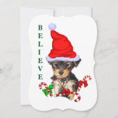 Yorkshire Terrier Kerstmis Feestdagenkaart (Voorkant)
