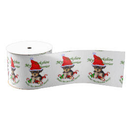 Yorkshire Terrier Kerstmis Grosgrain Lint