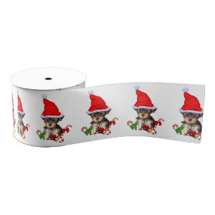 Yorkshire Terrier Kerstmis Grosgrain Lint