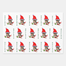 Yorkshire Terrier Kerstmis Inpakpapier Vel