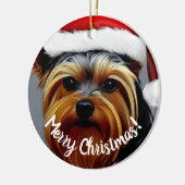 Yorkshire Terrier Kerstmis Keramisch Ornament (Links)