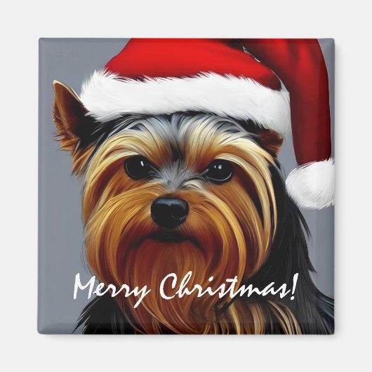 Yorkshire Terrier Kerstmis Magneet (Voorkant)