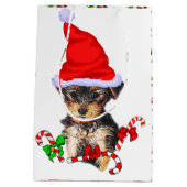 Yorkshire Terrier Kerstmis Medium Cadeauzakje (Achterkant)