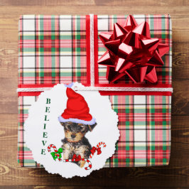 Yorkshire Terrier Kerstmis Ornament Kaart