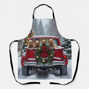 Yorkshire Terrier Kerstmis Rode Truck Kerstcadeau Schort