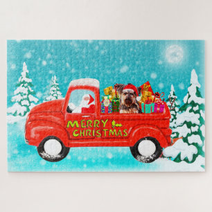 Yorkshire Terrier Kerstmis Santa Levering Truck Legpuzzel