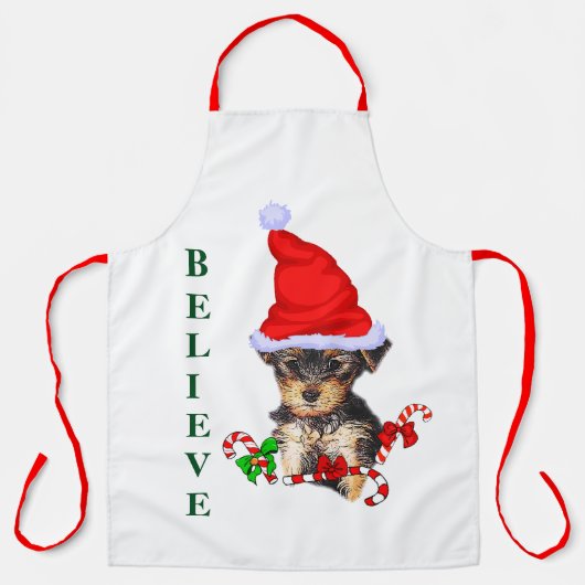 Yorkshire Terrier Kerstmis Schort (Voorkant)