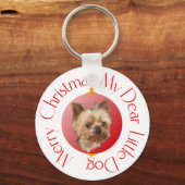 Yorkshire Terrier Kerstmis Sleutelhanger (Voorkant)