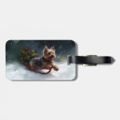 Yorkshire Terrier Kerstmis sneeuw winter Bagagelabel (Achterkant horizontaal)