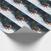 Yorkshire Terrier Kerstmis sneeuw winter Cadeaupapier (Hoek)