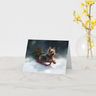 Yorkshire Terrier Kerstmis sneeuw winter Kaart
