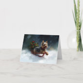 Yorkshire Terrier Kerstmis sneeuw winter Kaart (Voorkant)