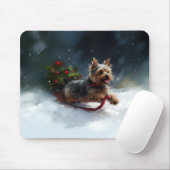 Yorkshire Terrier Kerstmis sneeuw winter Muismat (Met muis)