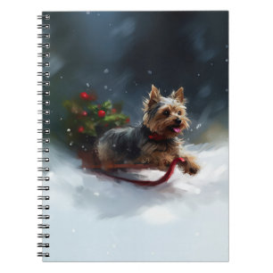 Yorkshire Terrier Kerstmis sneeuw winter Notitieboek
