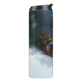 Yorkshire Terrier Kerstmis sneeuw winter Thermosbeker (Gedraaid links)