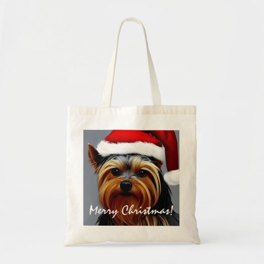 Yorkshire Terrier Kerstmis Tote Bag (Voorkant)