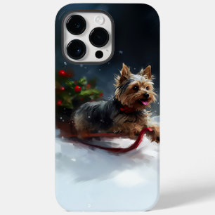 Yorkshire Terrier Kerstsneeuw winter Case-Mate iPhone 14 Pro Max Hoesje