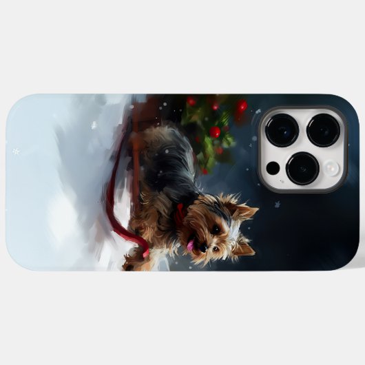 Yorkshire Terrier Kerstsneeuw winter Case-Mate iPhone Case (Achterkant (horizontaal))