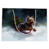 Yorkshire Terrier Kerstsneeuw winter Groot Cadeauzakje (Achterkant)
