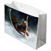 Yorkshire Terrier Kerstsneeuw winter Groot Cadeauzakje (Achterkant Gekanteld)