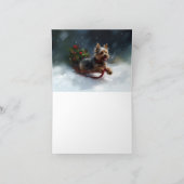 Yorkshire Terrier Kerstsneeuw winter Kaart (Binnen)
