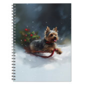 Yorkshire Terrier Kerstsneeuw winter Notitieboek (Voorkant)