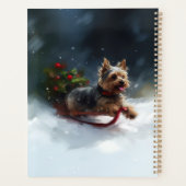Yorkshire Terrier Kerstsneeuw winter Planner (Achterkant)