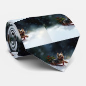 Yorkshire Terrier Kerstsneeuw winter Stropdas (Opgerold)