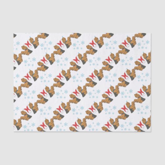 Yorkshire Terrier kerstwrapping Tissuepapier (Voorkant)