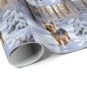 Yorkshire Terrier Laat het Sneeuwen Kerstmis Cadeaupapier (Rol Hoek)