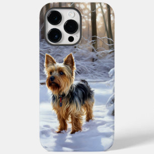 Yorkshire Terrier Laat het Sneeuwen Kerstmis Case-Mate iPhone 14 Pro Max Hoesje
