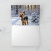 Yorkshire Terrier Laat het Sneeuwen Kerstmis Kaart (Binnen)