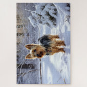 Yorkshire Terrier Laat het Sneeuwen Kerstmis Legpuzzel (Verticaal)