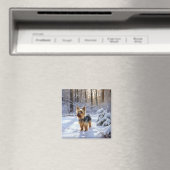 Yorkshire Terrier Laat het Sneeuwen Kerstmis Magneet (Insitu (Vaatwasser))