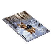 Yorkshire Terrier Laat het Sneeuwen Kerstmis Notitieboek (Rechterzijde)