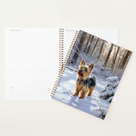 Yorkshire Terrier Laat het Sneeuwen Kerstmis Planner (Display)