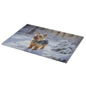 Yorkshire Terrier Laat het Sneeuwen Kerstmis Snijplank (Hoek)