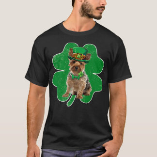 Yorkshire Terrier Leprechaun Pet & Shamrock St Pat T-shirt