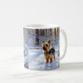 Yorkshire Terrier liet het sneeuwen Kerstmis Koffiemok (Voorkant rechts)