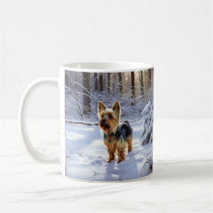 Yorkshire Terrier liet het sneeuwen Kerstmis Koffiemok
