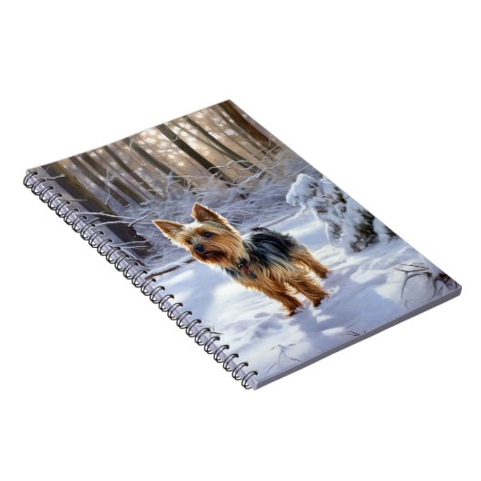 Yorkshire Terrier liet het sneeuwen Kerstmis Notitieboek (Rechterzijde)