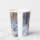 Yorkshire Terrier liet het sneeuwen Kerstmis Papieren Bekers (Rechts)