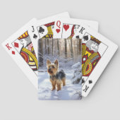 Yorkshire Terrier liet het sneeuwen Kerstmis Pokerkaarten (Achterkant)