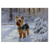 Yorkshire Terrier liet het sneeuwen Kerstmis Snijplank (Voorkant)