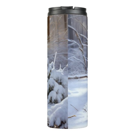 Yorkshire Terrier liet het sneeuwen Kerstmis Thermosbeker (Achterkant)