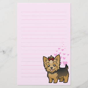 Yorkshire Terrier Love (kort haar met boeg) Briefpapier