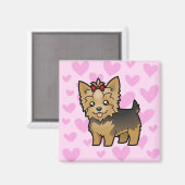 Yorkshire Terrier Love (kort haar met boeg) Magneet (Voorkant / Achterkant)