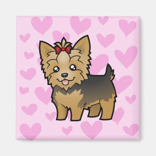 Yorkshire Terrier Love (kort haar met boeg) Magneet